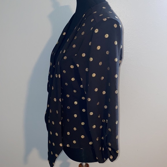 Beautiful black & gold polka dot Jacket Large - Picture 3 of 9